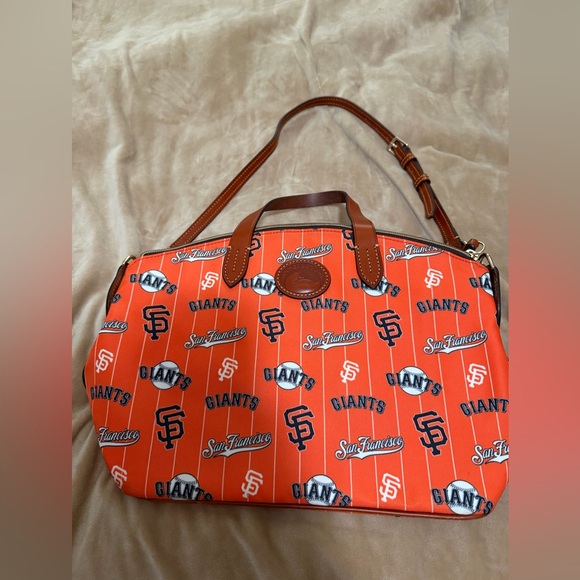 Dooney & Bourke San Francisco Giants Orange Tote Bag Purse Leather Trim - Picture 9 of 10